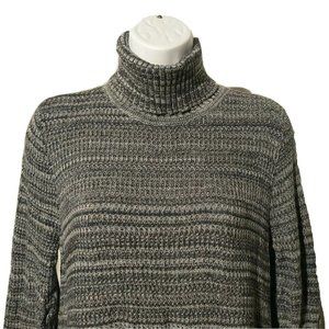 Eight Eight Eight Women's Medium Gray Long Sleeve Cowl Neck Tunic Sweater Cotton